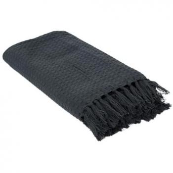 Jeté De Canapé Gaufre Gris Anthracite en coton