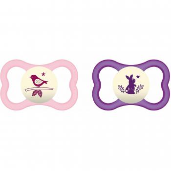 MAM Air Night Schnuller in Rosa – 2er-Pack für Babys über 16 Monate