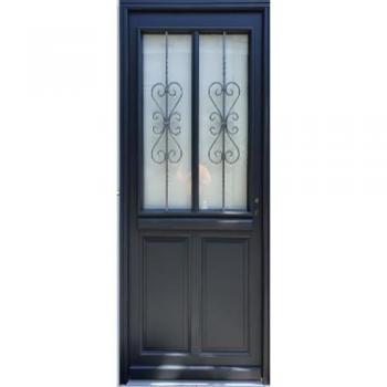 Porte d'Entrée Sobra Bois Vitrée H215xL90 P Gauche + Poignée et Barillet