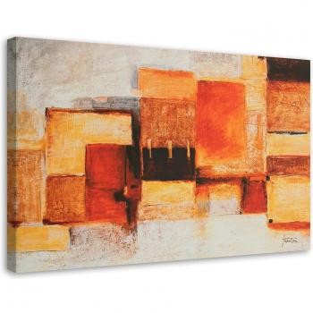 Oasis Vibrante: Tela Naranja Pintada