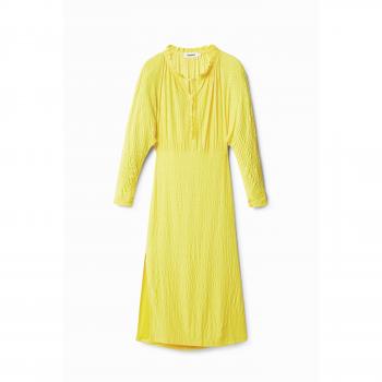 Viskoseschimmer-Gelbes Midikleid von Desigual – Bolonia 22WWVW68, XXL