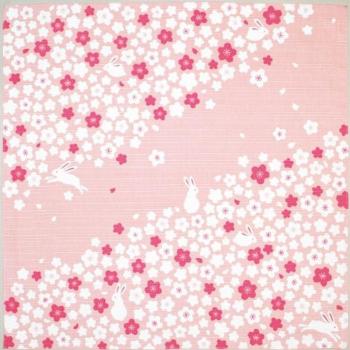 Kenema Handcrafted Sakura Rabbit Furoshiki 50 x 50 cm
