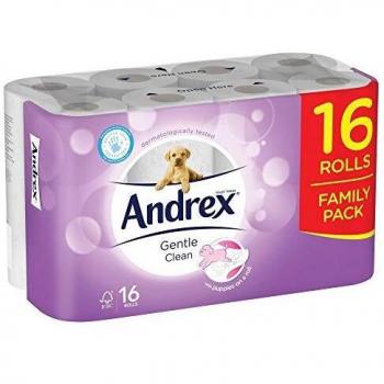 Andrex Gentle Clean White Toilet Rolls (Pack of 16)