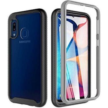 TPU-Hülle für Samsung Galaxy A20e – 360° Stoßabsorption, Klar/Schwarz