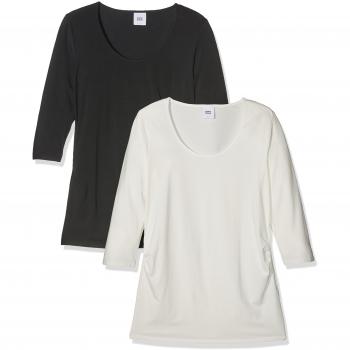 MAMALICIOUS MLLEA ORGANIC 3/4 TOP 2PACK, Camiseta premamá, Color Negro
