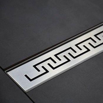 Caniveau INOX pour douche à l'italienne motif grec 100