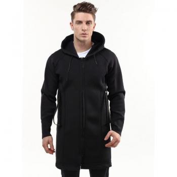 Chaqueta larga de neopreno con capucha