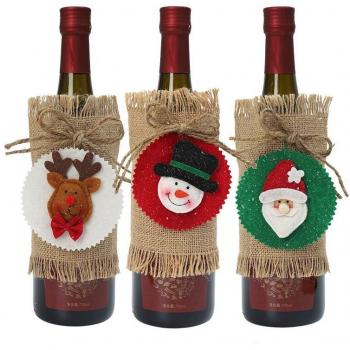 Funda para botella de vino con muñeco de nieve