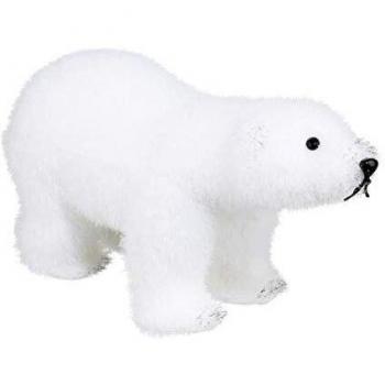 Orso polare decorativo in polistirolo h 12 cm