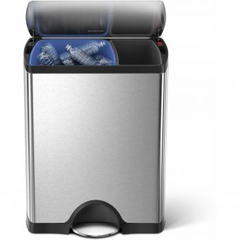 Cubo de Basura simplehuman 30-16 L, Acero Inoxidable Cepillado, 46 litros