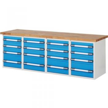 EUROKRAFTpro 7‑Series 16 Drawer Modular Workstation 2500×700 mm