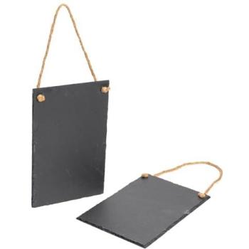 Two‑Piece Spring Slate Hanging Boards – 20×30 cm, Natural/Grey