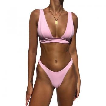 Traje de Baño Push Up Rosa Cintura Baja