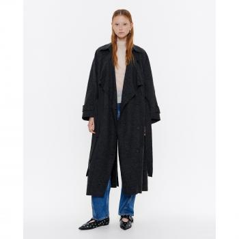 BIMBA Y LOLA Dark Grey Melange Wool Coat