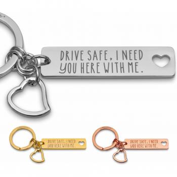 Merica Edler Schlüsselanhänger – Drive Safe I Need You here with me – Auto Schutzengel für Paare