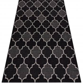 Rugsx Silver Black Trellis Floor Rug