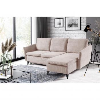 WERK2 Ecksofa „Loppo L‑Form“ – 90 % Polyester / 10 % Nylon – Cord‑Couch & Bett