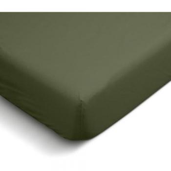Housse de Matelas Kaki en Percale de Coton 180x200cm