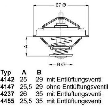 Termostato refrigerante Wahler 4237.80D con guarnizione per BMW e Opel
