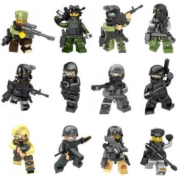 Kreatives Bauklotzspiel: 12 SWAT-Minifiguren für Kinder