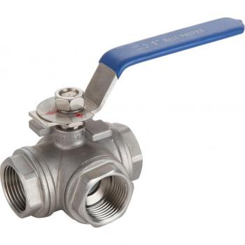 304 Stainless Steel 3-Way T-Type Ball Valve BSP Sizes for Water, Oil, Gas