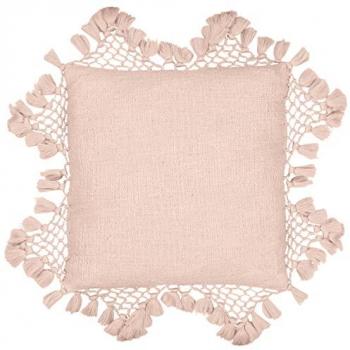 Soft Feathery Macramé Cushion – Blush Cotton