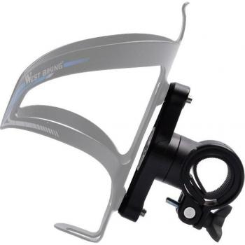 Bike Water Bottle Cage with Rotating Handlebar Adapter