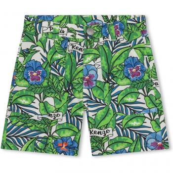 Bermuda Kenzo KIDS 4A en coton vert pour garçon