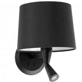 FARO BARCELONA Conga Wall Light with LED Reading Light Black