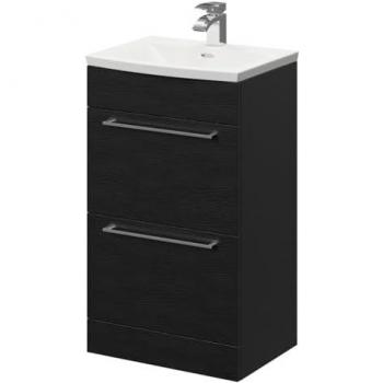 Nero Oak 500mm Vanity Unit with 2 Drawers