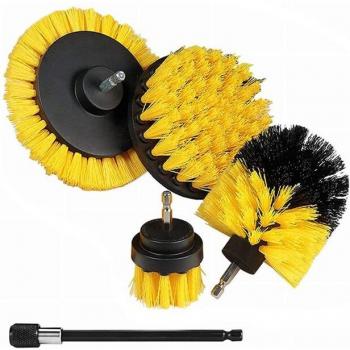 Kit de brosses rondes en plastique pour nettoyage de tapis, vitres et pneus