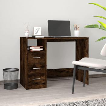 VidaXL Smoked Oak Desk with Drawers 102x50x76 cm Engineered Wood