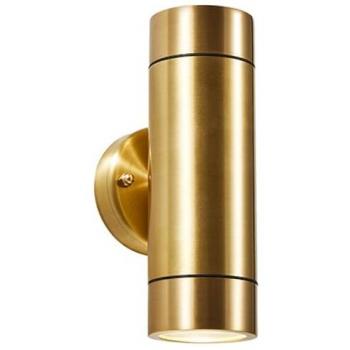 Forum Lighting Brac 2 Light Outdoor Up Down Wall Lamp Real Brass IP44