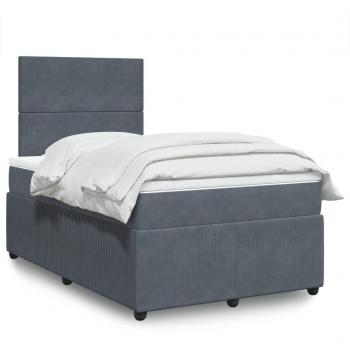 Kit lit avec sommier à lattes et matelas Prolenta Premium, taille 120x200 cm, couleur sombre, aspect velour