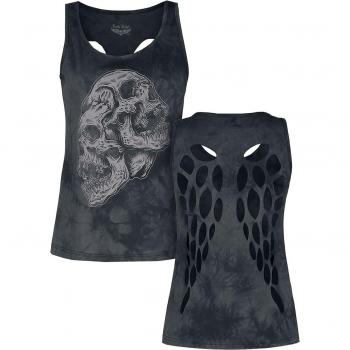 Front Print Rock Rebel Cut-Out Top – EMP Style – Grey