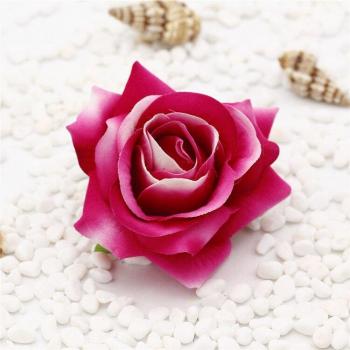 Cabeza de Rosa Simulada, 7 cm, para Clips de Pelo y Coronas