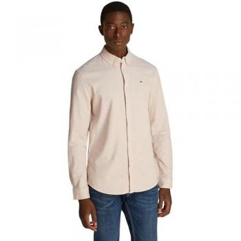 Chemise Tommy Jeans Beige Coton Durable Manches Longues Taille L