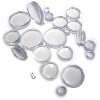 Pair Clear Acrylic Flared Flesh Ear Plugs