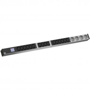 Bachmann BN0500 48,26cm 19Zoll PDU 1HE 16xC13 4x Schutzkontakt Leistungsmessung Anschluss CEE 16A bl, USV Zubehör