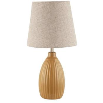 Sunset Mustard Ceramic Table Light with Linen Shade