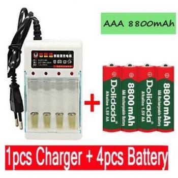 Dolidada AAA 1,5 V Akku mit 8800mAh und 4-Zellen Ladegerät