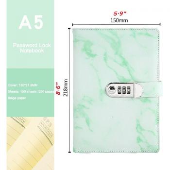 A5 PU Leather Diary Planner with Marble Pattern