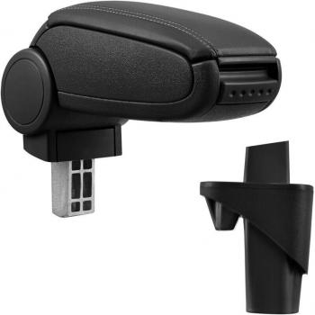 Bracciolo imbottito centralizzato con vano portaaccessori – in similpelle nera per Suzuki Wagon r+