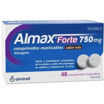 Almax Forte 750 mg Cola, 48 pastillas masticables