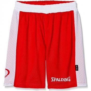 Spalding Essential Reversible Athletic Shorts, Rojo y Blanco, Talla 140
