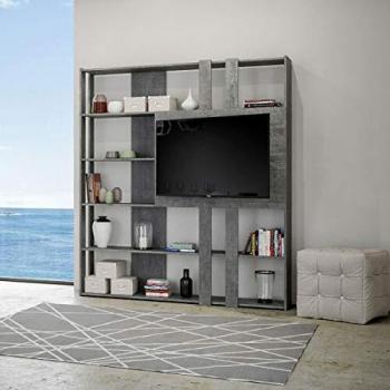 Structure de rangement Kato L avec support TV en ciment