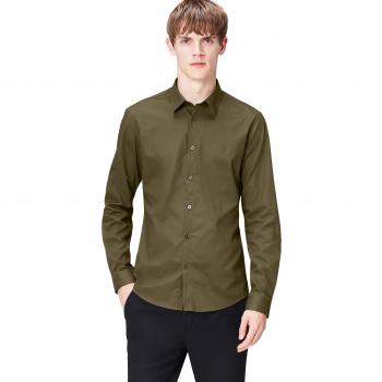 Find. Herren Hemd Slim Fit, Kent-Kragen, Braun