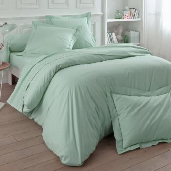 Parure de Lit Vert Clair en Percale de Coton