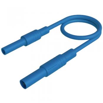 Puntali di sicurezza 4 mm con spina e presa, 25 cm, blu, 1 pz