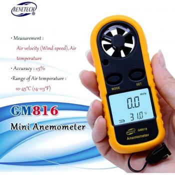 Detector de Velocidad del Viento y Temperatura Infrarroja Benetech GM816 Digital